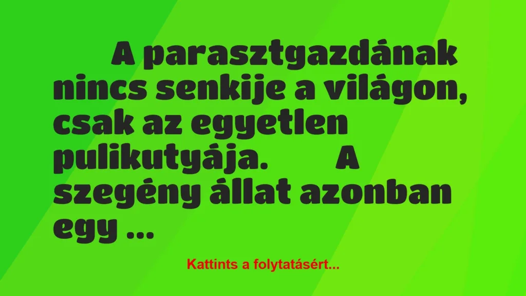 vicc a parasztgazdanak nincs senkije a vilagon csak az egyetlen 1024x576