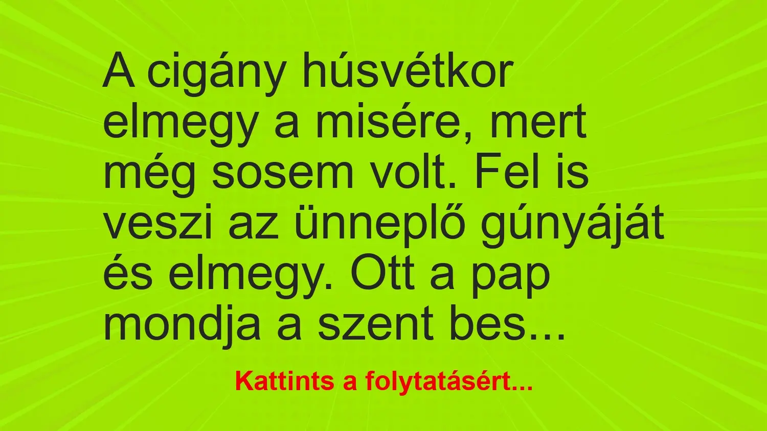 vicc cigany husvetkor elmegy misere