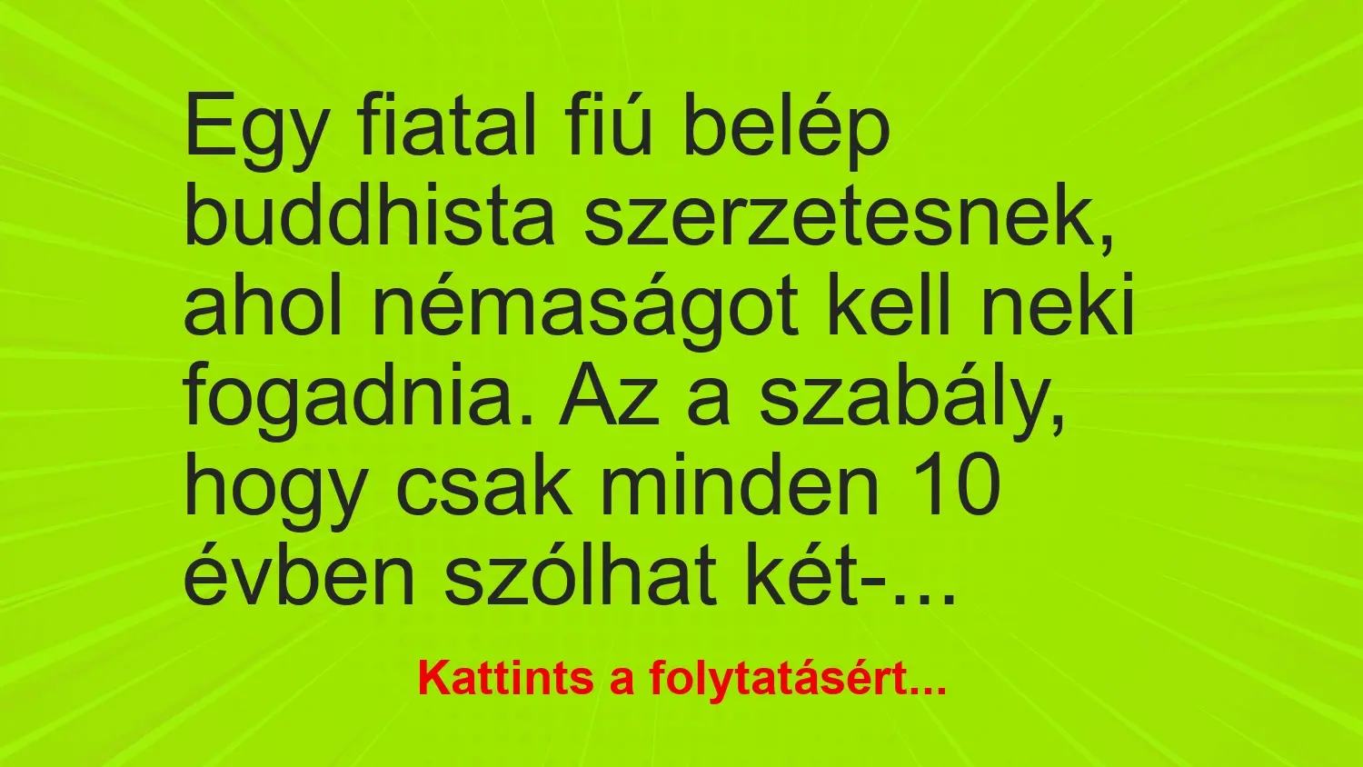 vicc egy fiatal fiu belep budhista